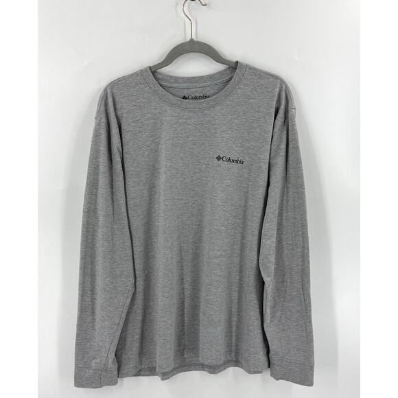 Columbia Mens Shirt Size XL Gray Skiing Mountains Graphic Long Sleeve Tee - Picture 2 of 4